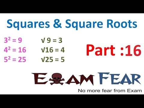 Maths Square and Square Roots part 16 (Square Roots) CBSE Class 8 Mathematics VIII thumbnail