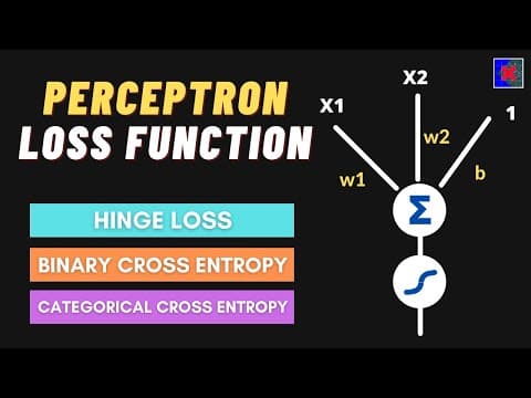 Perceptron Loss Function | Hinge Loss | Binary Cross Entropy | Sigmoid Function thumbnail