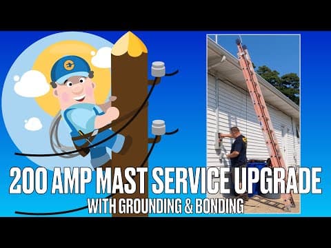 200 AMP Mast Service Upgrade | Surge Protection & Generator Wiring  #200amp #electricserviceupgrade thumbnail
