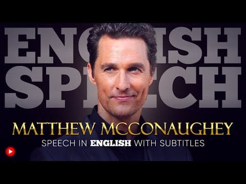 ENGLISH SPEECH | MATTHEW MCCONAUGHEY: White House Speech (English Subtitles) thumbnail
