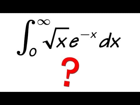integral of sqrt(x)*e^(-x) from 0 to inf thumbnail