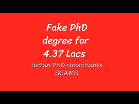 PhD Degree Scams in India thumbnail