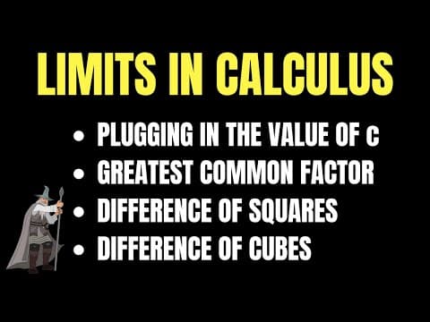 How to Evaluate Limits Algebraically in Calculus by Factoring thumbnail