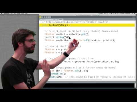 6.6: Steering Behaviors: Path Following - The Nature of Code thumbnail