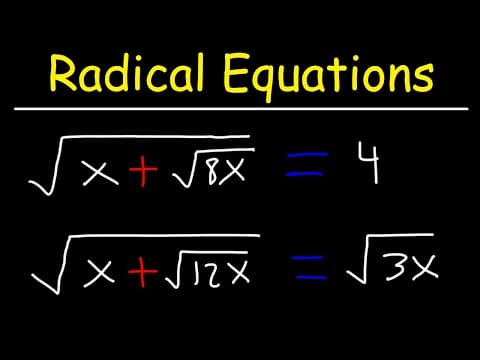 How To Solve Composite Radical Equations With Internal Square Roots - Algebra thumbnail