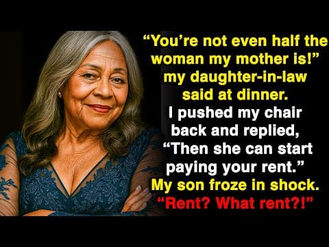 “You’re not even half the woman my mother is,” my daughter-in-law said. I pushed my chair back and… thumbnail