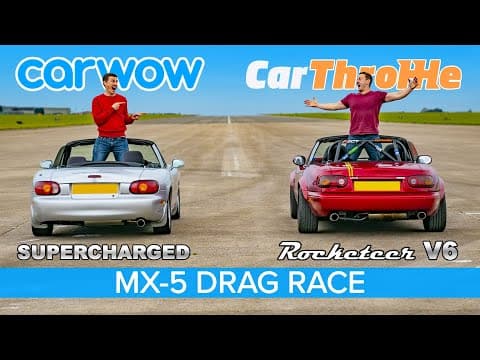 MX-5 V6 Swap vs Supercharged: Tuned Miata DRAG RACE, ROLLING RACE & BRAKE TEST! thumbnail