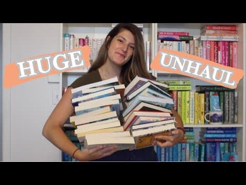 BOOK UNHAUL 2020|| CLEARING MY BOOKSHELVES (30+ BOOKS!) thumbnail