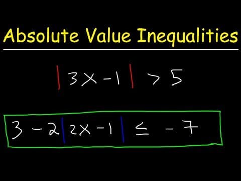 How To Solve Absolute Value Inequalities, Basic Introduction, Algebra thumbnail