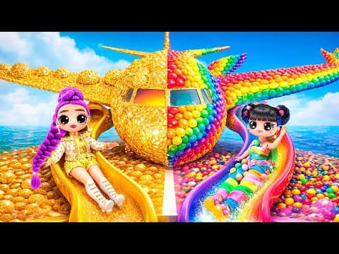 K-Pop Demon Hunters in a Sweet Rainbow and Golden Airplane! 10 Crafts for L.O.L. Dolls thumbnail