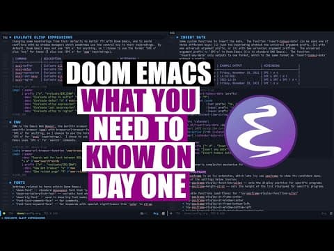 Doom Emacs On Day One (Learn These Things FIRST!) thumbnail