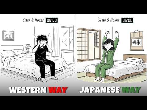 How to Sleep LESS hours and wake up FRESH - 5 Japanese Secrets for Better Sleep (Science Backed) thumbnail