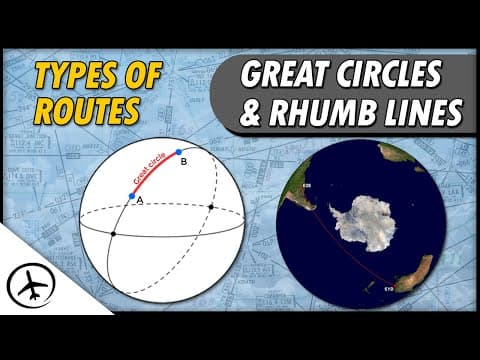 Great Circles and Rhumb Lines - Types of Routes thumbnail