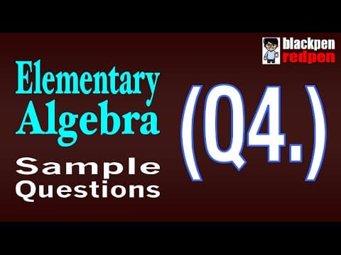 Elementary Algebra Q4  |  Pierce College math assessment sample MDTP thumbnail
