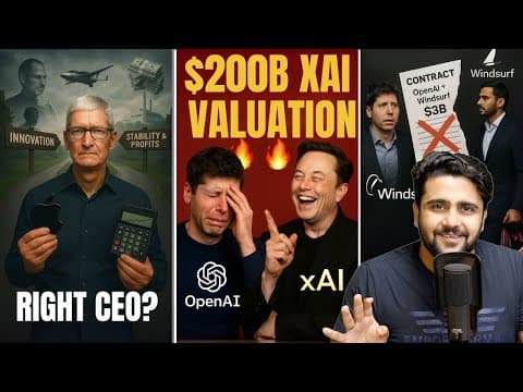 Business News: OpenAI Rejected $3B Windsurf deal, Elon’s xAI Now at $200B, Google, Flipkart, Adani thumbnail