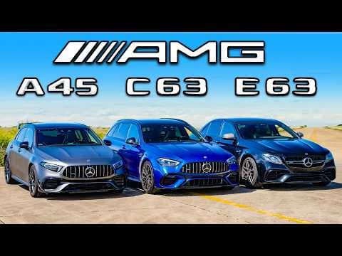 New AMG C63 v E63 v A45: DRAG RACE thumbnail