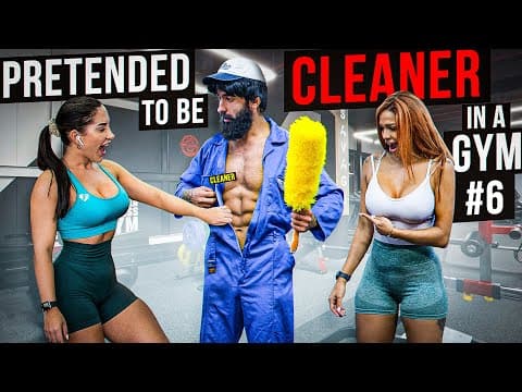 CRAZY CLEANER shocks GIRLS in a GYM prank #6 | Aesthetics in Public thumbnail