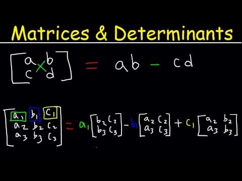Determinant of 3x3 Matrices, 2x2 Matrix, Precalculus Video Tutorial thumbnail