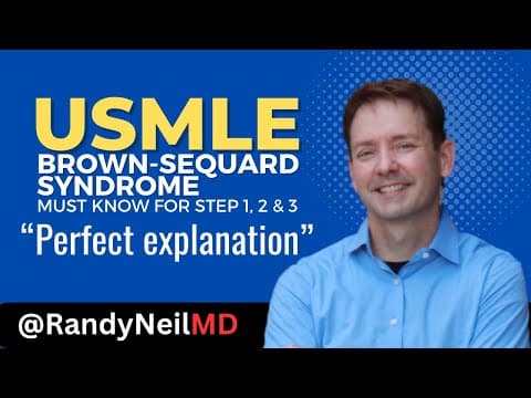 USMLE STEP1, 2CK: NEUROLOGY BROWN-SEQUARD SYNDROME.  KNOW THE CONCEPT thumbnail