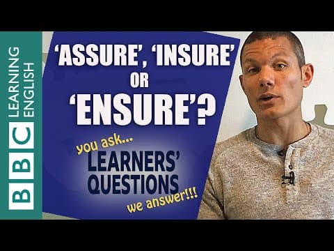 'Assure', 'ensure', 'insure' - Learners' Questions thumbnail