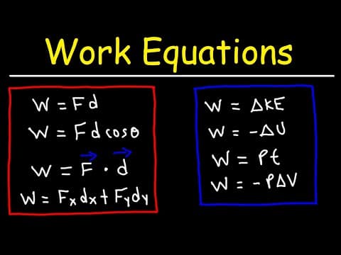 Work, Energy, & Power - Formulas and Equations - College Physics thumbnail