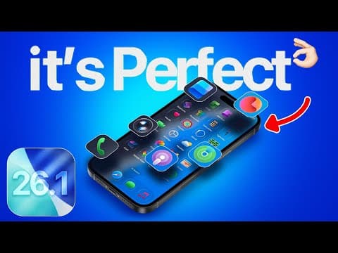 iOS 26.1 Update - Apple FINALLY Fixed it! thumbnail
