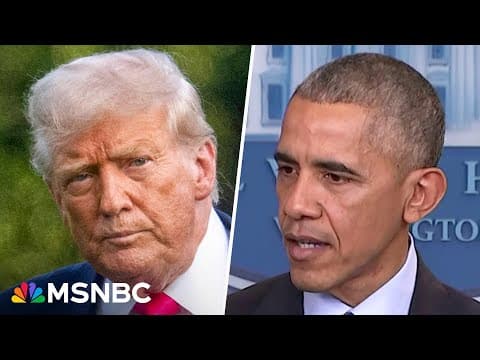 Obama responds to 'outrageous’ claims by Donald Trump to distract from the Epstein story thumbnail