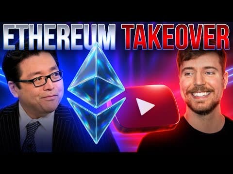 Ethereum Takes Over Youtube!🚀Tom Lee Buys Mr. Beast🚨 thumbnail