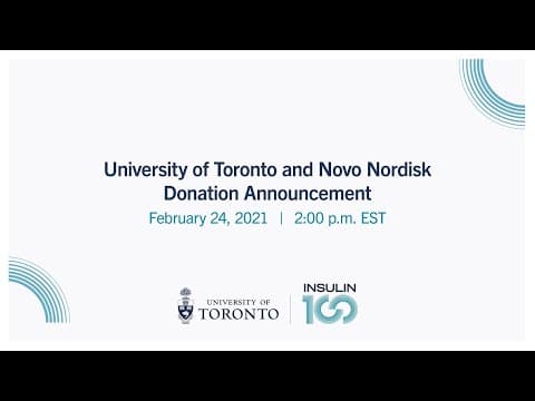 Novo Nordisk and the University of Toronto announce a combined C$40-million investment thumbnail