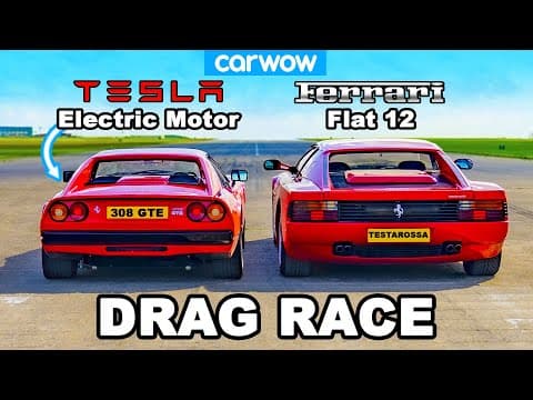 Can an Electric Ferrari 308 Beat a Testarossa in a Drag Race? thumbnail