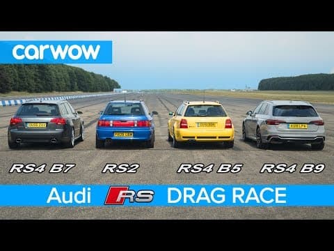 Audi RS4 generations DRAG RACE, ROLLING RACE & review | carwow thumbnail