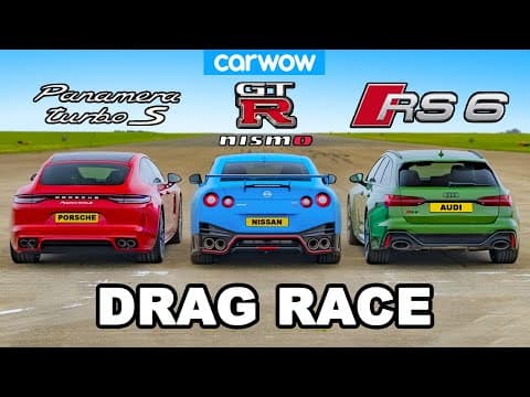 Nissan GT-R NISMO v Audi RS6 v Panamera Turbo S: DRAG RACE thumbnail