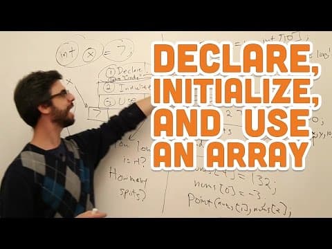 9.2: Declare, Initialize, and Use an Array - Processing Tutorial thumbnail