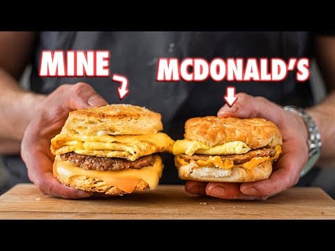 Making the McDonald’s Sausage Egg and Cheese Biscuit | But Better thumbnail