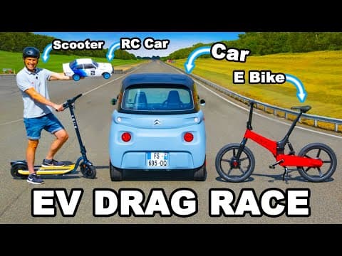 How Do the Citroen Ami, E-Bike, and Scooter Compare in a Drag Race? thumbnail