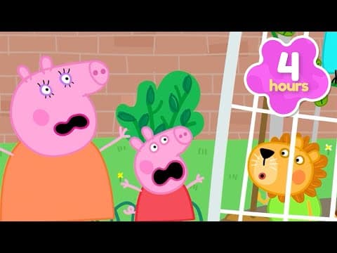 Larenzo Lion Scares Mummy Pig and Peppa! 🦁 Zoo Playdate! 🐒 Peppa Pig Full Episodes | 4 Hours thumbnail