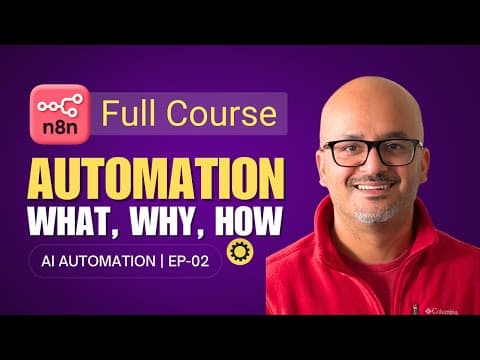 What is Automation | Why It Matters | Your First n8n Automation Demo - n8n Tutorial for Beginners thumbnail