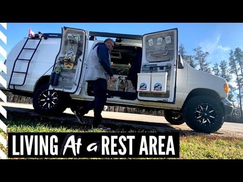 LIVING at a REST AREA | Finding Water, Heating The Van, Setting Mouse Traps thumbnail