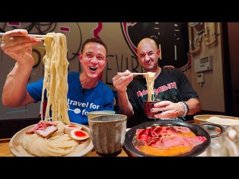 DEATH LEVEL RAMEN in Tokyo!! 🌶️ 💀 w/ Ramen Beast (He's Eaten 4,000 Bowls of Ramen!!) thumbnail