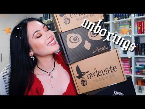 HUGE BOOK UNBOXINGS | 6 boxes (owlcrate & fairyloot) thumbnail