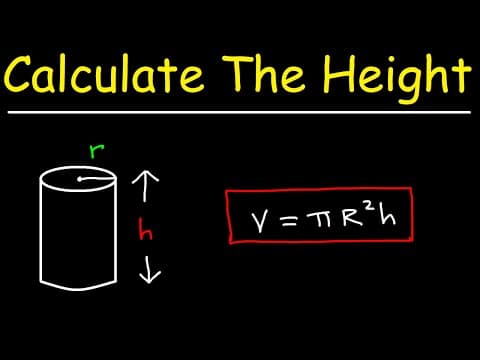 How To Calculate The Height of a Cylinder Given The Volume, Radius, & Diameter thumbnail