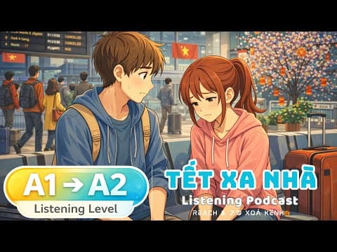🎧 Luyện Nghe Tiếng Anh Level A1-A2 - TẾT XA NHÀ -  | Listening English Podcast |🎯 thumbnail