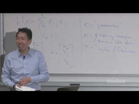 Stanford CS229: Machine Learning - Linear Regression and Gradient Descent | Lecture 2 (Autumn 2018) thumbnail