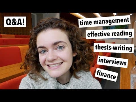 Q&A | PhD applications, time management, finance, reading papers thumbnail