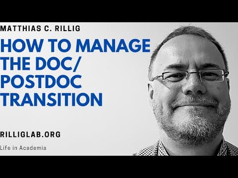 How to manage the doctoral student/ #postdoc transition. #phd #phdlife thumbnail