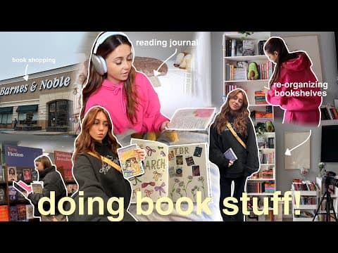 let's do book stuff together (again)📚 book shopping, reading journal, organizing bookshelves + more thumbnail