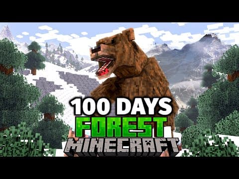 I Survived 100 Days in a REALISTIC FOREST in Minecraft... Here's What Happened thumbnail