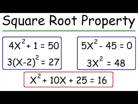 How To Solve Quadratic Equations Using The Square Root Property | Algebra thumbnail