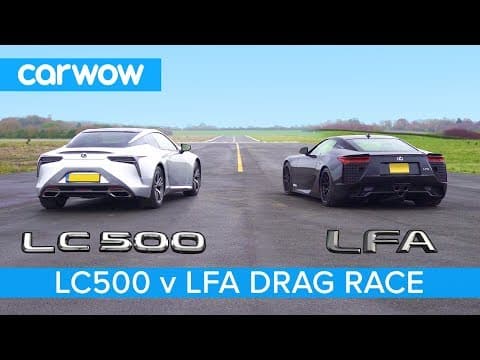 Lexus LFA vs Lexus LC500 - DRAG RACE, ROLLING RACE & BRAKE TEST thumbnail