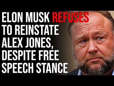 Elon Musk REFUSES To Reinstate Alex Jones, Contradicting His Free Speech Stance thumbnail